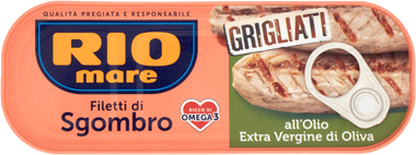 Rio Mare Filetti di Sgombro Grigliati all'olio extra vergine di oliva Filets de maquereaux grillés à l'huile d'olive extra vierge 120g