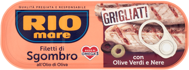 RioMare filets de maquereaux grillés aux l'huiles d'olives noires et vertes-120g