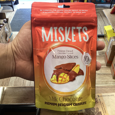 Miskets mango slices freeze dried Milk chocolate covered