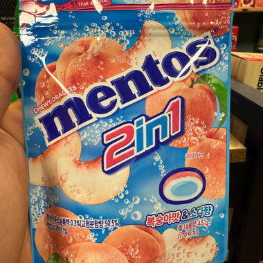 Mentos 2 in 1 - pêche blanche